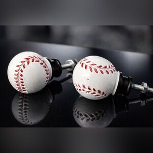 Baseball Drawer Knobs Cabinet Pulls - Set of 2